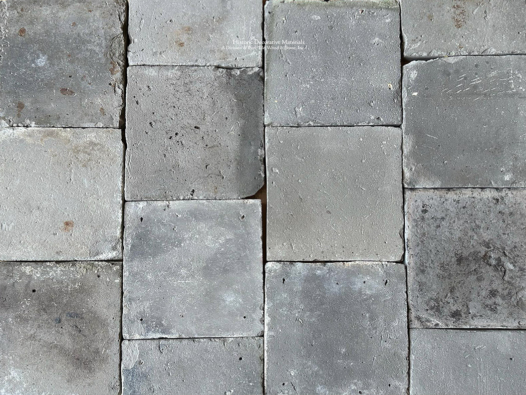 Antique Dutch Grey Terra Cotta Tiles are salvaged from Holland and Amsterdam.