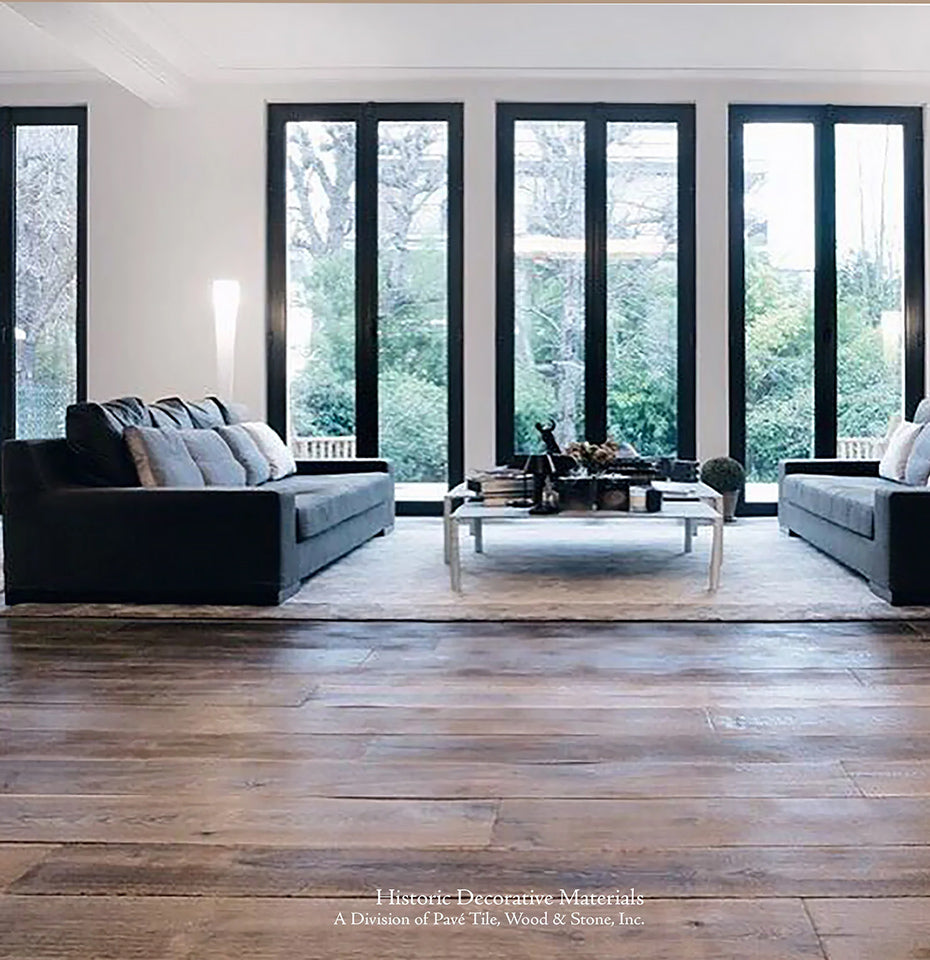 Offset contemporary decor with our antique French oak floors to achieve perfection.