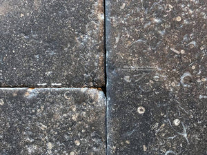 Antiqued Belgian Bluetone Floors adds a handsome anchor to historic interiors.