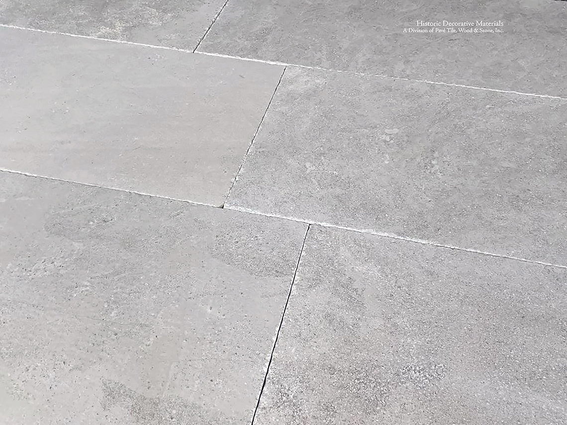 Antiqued French Limestone Flooring - Ariège Nuancé Cream + Gray Tiles
