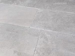 Antiqued French Limestone Flooring - Ariège Nuancé Cream + Gray Tiles