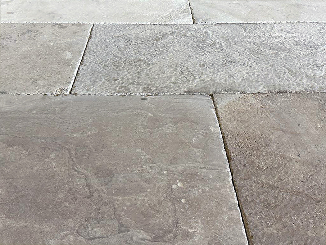 Antiqued French Limestone Flooring | Large pavers for handsome architectural interiors.