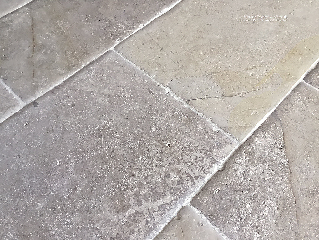 Antiqued French limestone floors | Elevating luxury, period interiors.