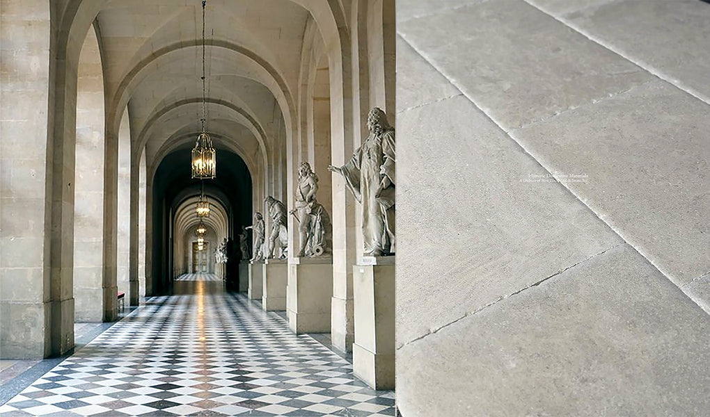 Antiqued French Limestone Flooring - Marie-Thérèse Charlotte de France Hand-Finished Patina