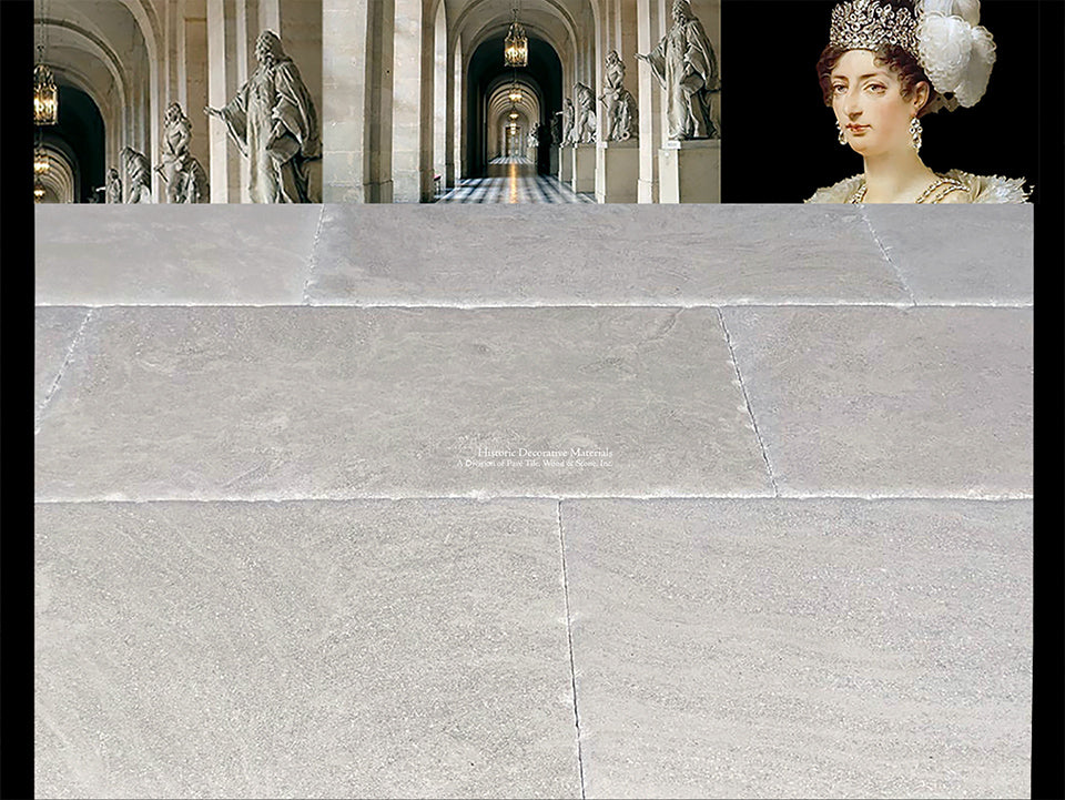 The neutral soft color palette of Antique French Limestone Floors creates elegant interiors.