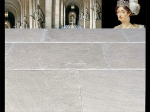 The neutral soft color palette of Antique French Limestone Floors creates elegant interiors.