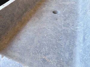 French Ashlar Gray limestone sink with hand-antiqued stone patina