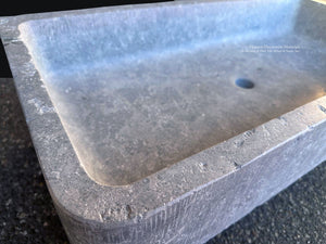 French Ashlar Gray stone sink for European kitchen and bath design