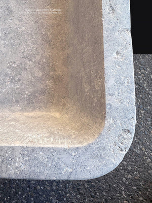 Hand-carved French limestone sink PS35 for luxury European interiors