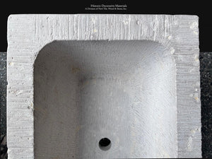 Carved limestone vessel basin for luxury European bathroom interior design