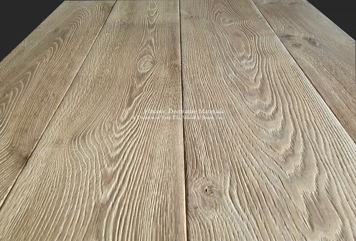 White oak antiqued French oak floors are sublime in historic renovations.