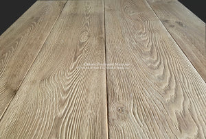 White oak antiqued French oak floors are sublime in historic renovations.