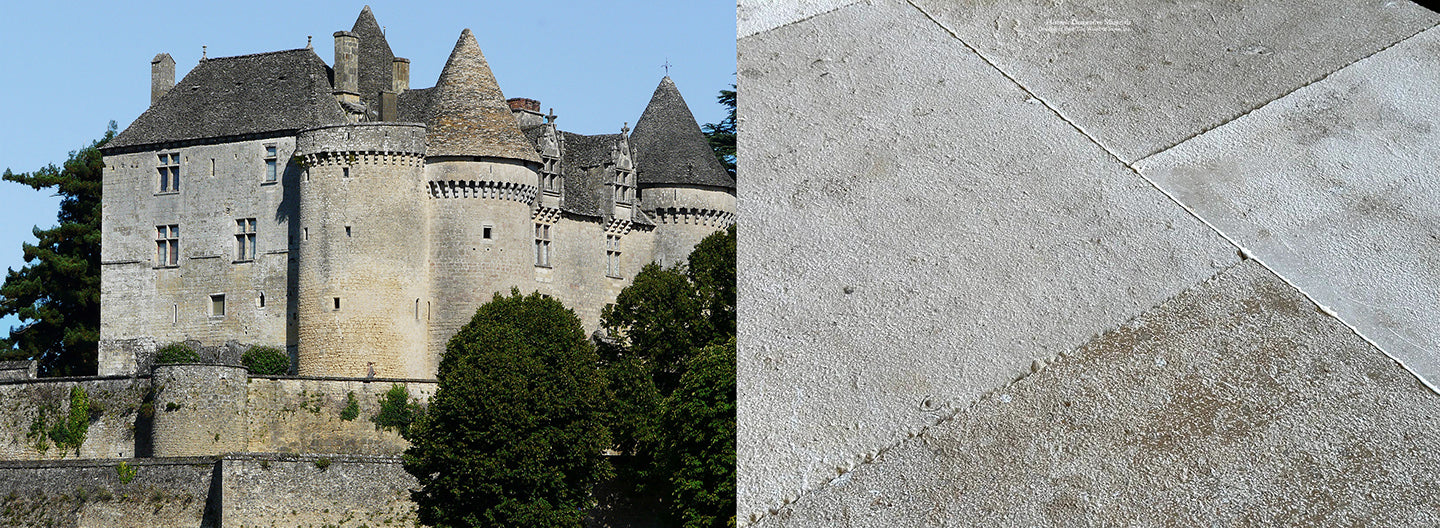 The beauty of French Chateaux is stone cladding and antique French limestone floors unifying interiors.