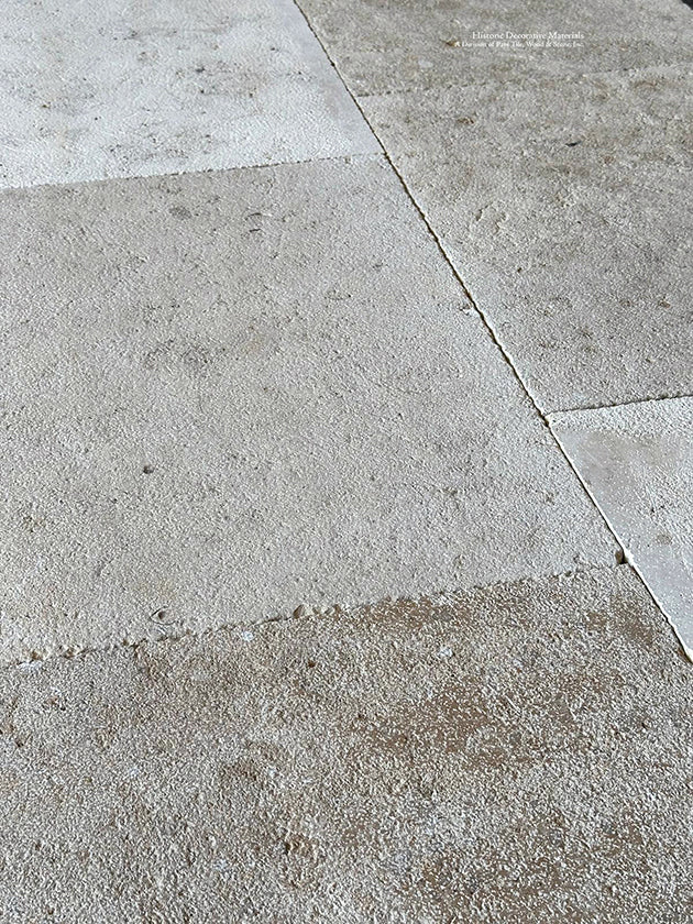 Large pavers of antique French limestone will create a magnificent kitchen and dining room floor.