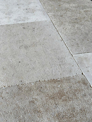 Large pavers of antique French limestone will create a magnificent kitchen and dining room floor.