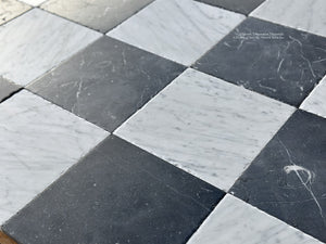 old world black and white checkerboard marble flooring for  luxury homes