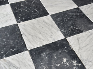 centuries inspired black and white checkerboard stone tile