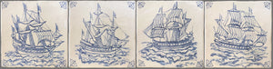 Delft tiles hand-painted blue and white vessel ceramic wall tile for classic home interiors