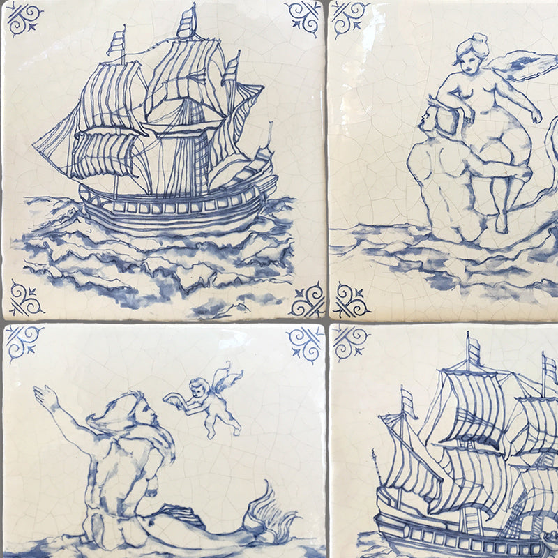 Delft Tiles | Hand Painted Ceramic Blue & White Dutch Tiles for Elegant Kitchens.