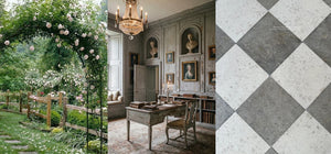 English Country Estate Limestone Flooring in Olde Chalk and English Sage