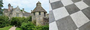 Historic Manor House Checkerboard Floor in French Limestone