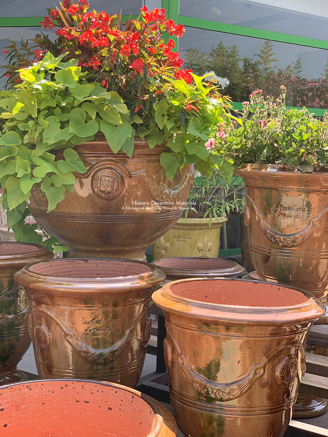 large glazed plant pots Authentic French Anduze Planters | Provence Terra Cotta Pots