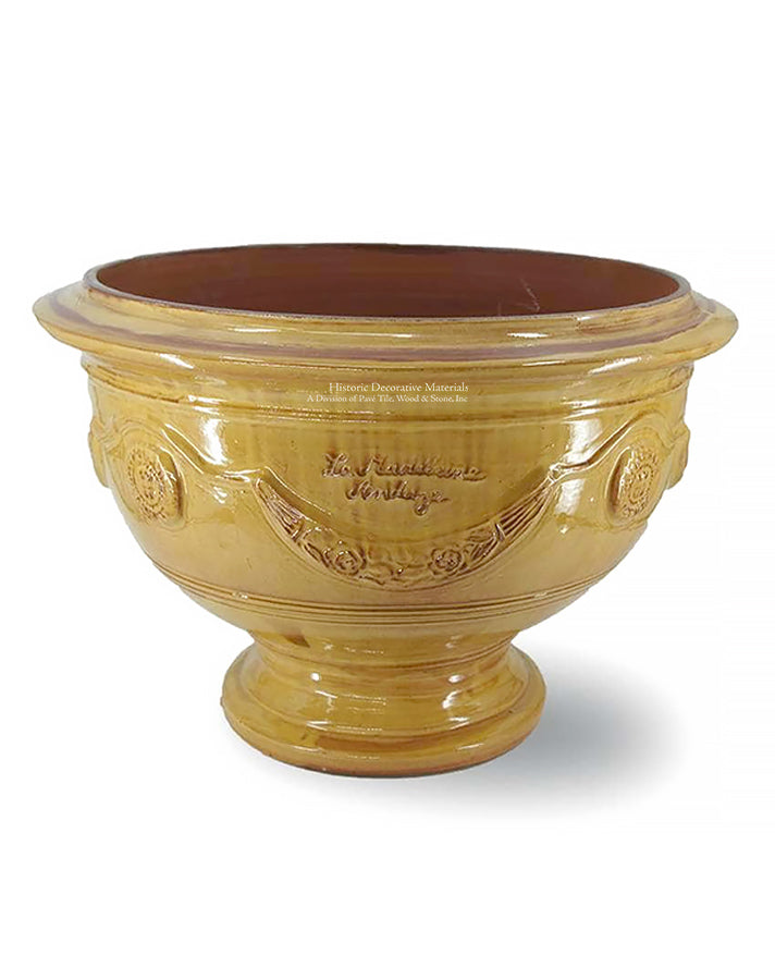 French Anduze coupe decorative garland bowl planter