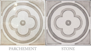 Hand-Painted French Encaustic Tiles—Two Color Ways: Parchement or Stone