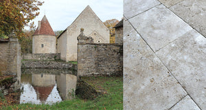 Antiqued French limestone flooring | Bourgogne stone for historic manor homes