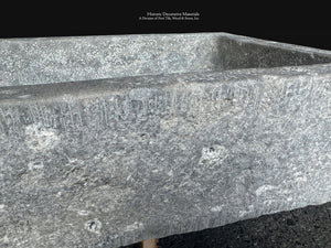 French Ashlar Gray Limestone Sink for Architectural Interiors