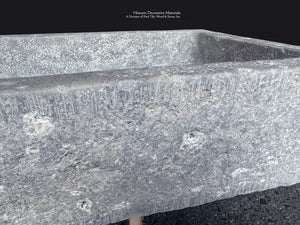 French Ashlar Gray Limestone Sink for Architectural Interiors
