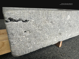 Handcrafted French Limestone Vessel Sink with Weathered Gray Tones