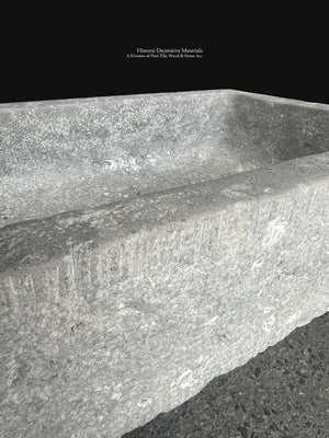 French Limestone Farmhouse Sink with Old World Architectural Patina