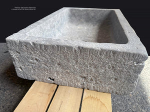Architectural French Limestone Sink Inspired by Historic Masonry