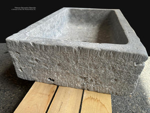 Architectural French Limestone Sink Inspired by Historic Masonry