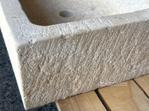 French Limestone Sink Antiqued Stone Trough Sink for Luxury Bath