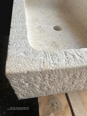 Luxury French Limestone Sink for Powder Room and Bath Design