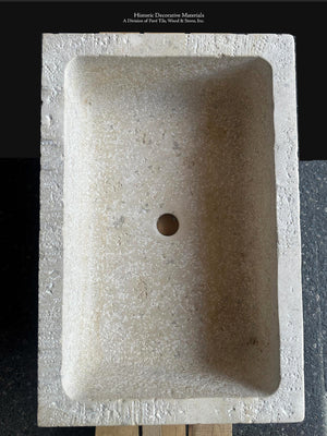 Luxury Antiqued Limestone Sink for Belgian Inspired Interiors