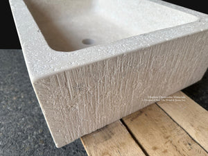 Antiqued Limestone Trough Sink for European Style Bathrooms