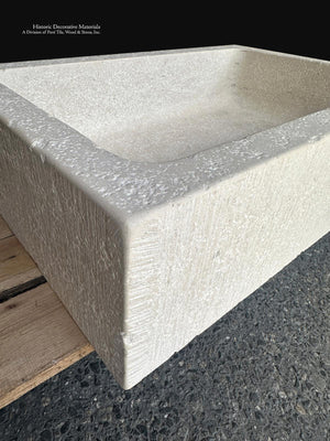 French Limestone Trough Sink for Timeless Architectural Interiors