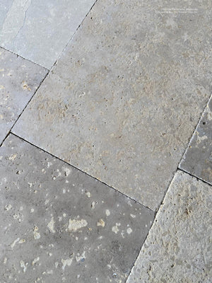 Artisan-crafted limestone floor from France with historic Provençal character