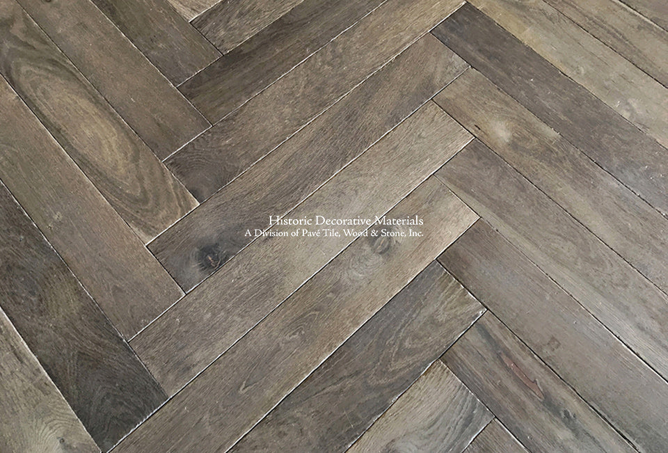 French Oak Floor Chevron Pattern in warm oak hues brings to life 18th century interiors.