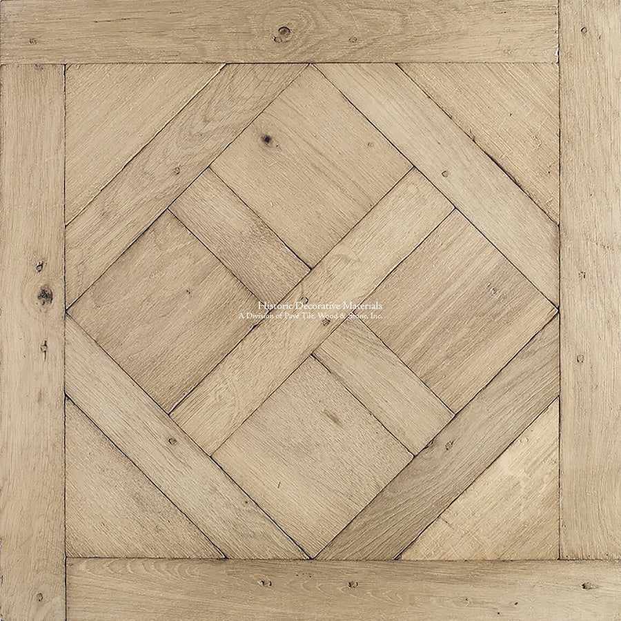 Parquet de Versailles antiqued French oak floors create Parisian