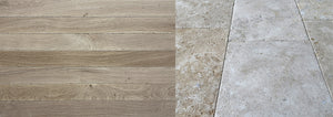 3.5" Wide French Oak Hardwood & French Limestone Floors – Old World Antiqued European Oak & Stone