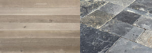European French Oak Flooring 3.5" Wide & Antique Belgian Bluestone - Classic European Elegant floors.