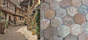 Historic reclaimed terracotta tile from medieval Alsace France