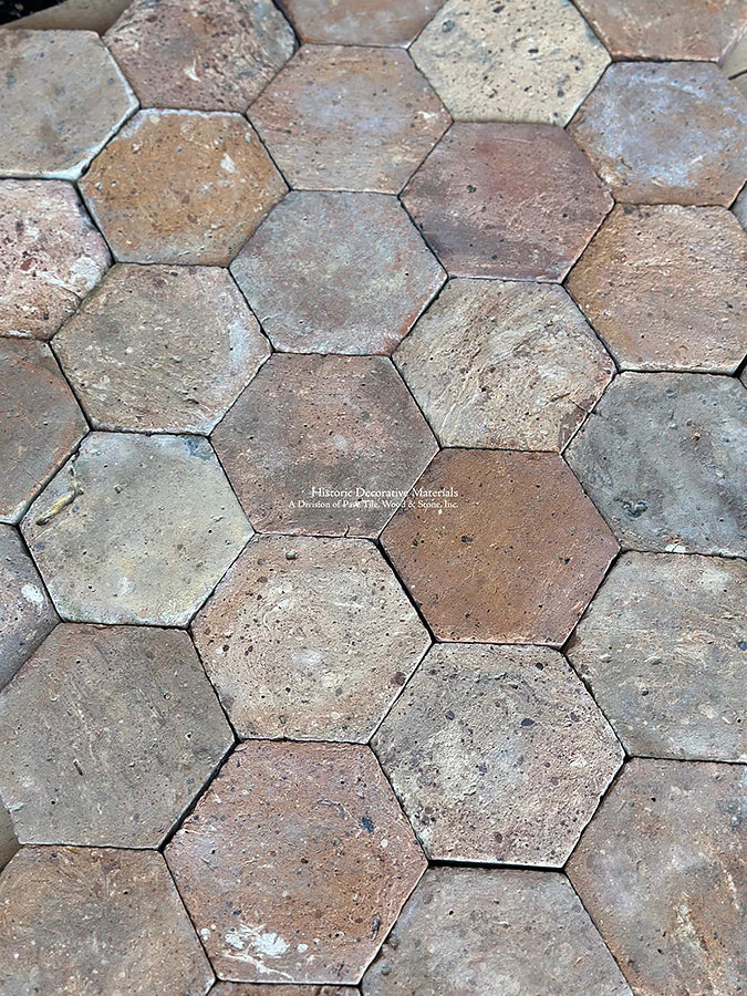Reclaimed Alsace terra cotta tiles for French country interiors