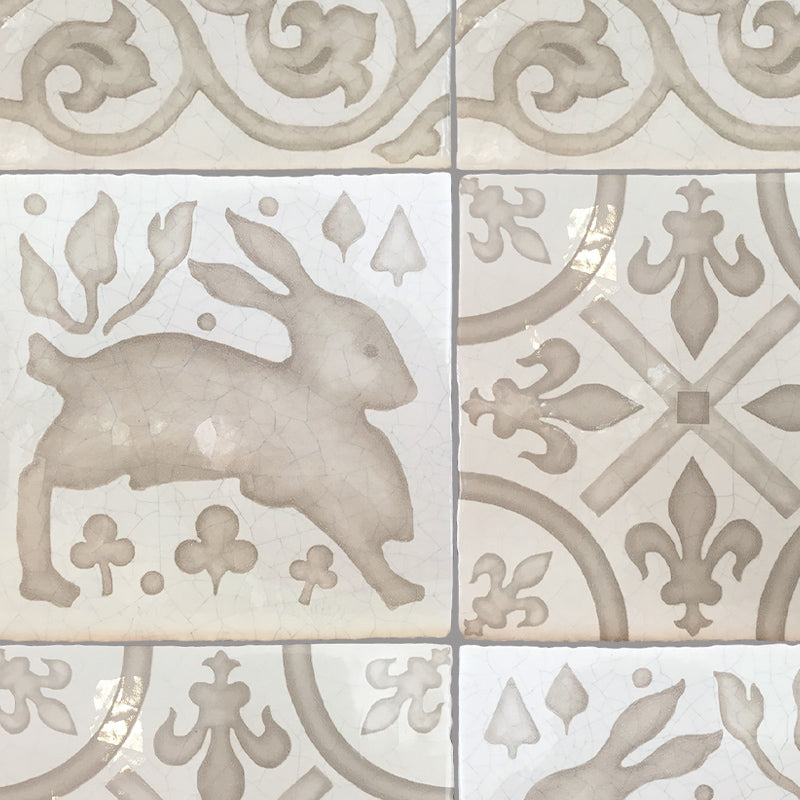 french decorative encaustic hand painted ceramic wall tiles