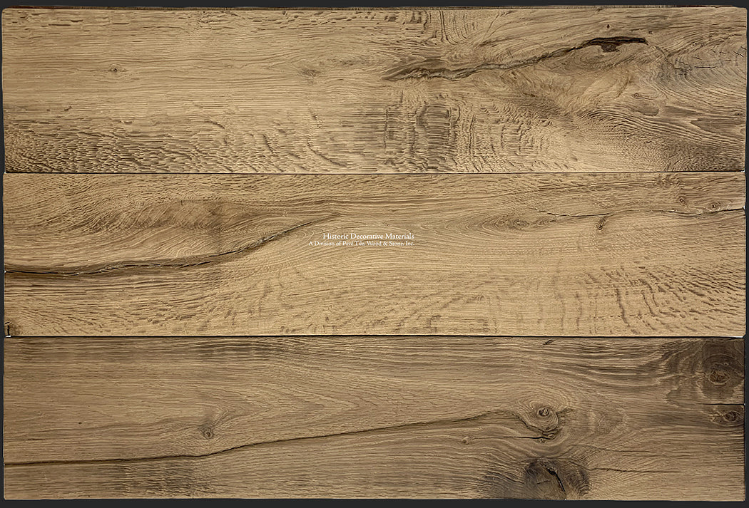 200-year old French oak planks that are aged using an oxidation method replicates authentic French oak flooring.