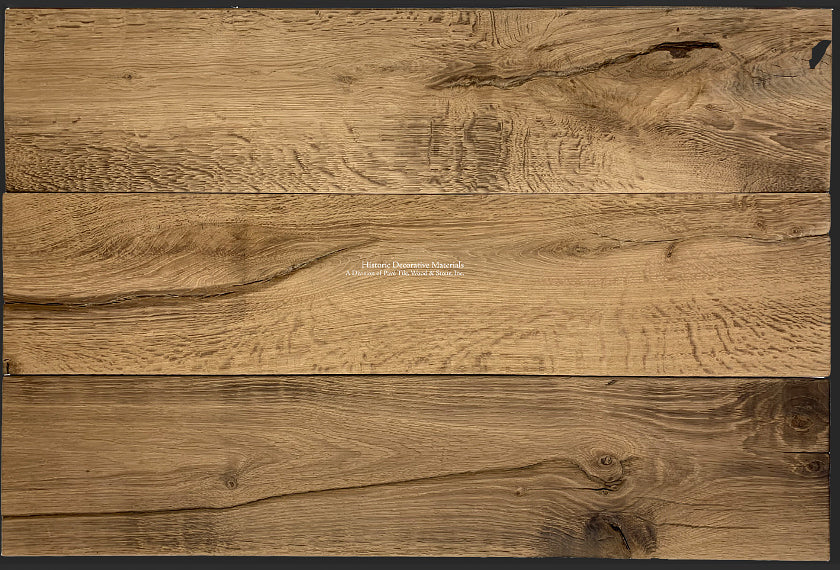 200-year old French oak planks that are aged using an oxidation method replicates authentic French oak flooring.
